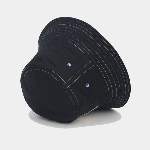 Cappello Da Pescatore Cotone Stile Denim Toppa Ricamata Protezione Solare Esterno Retro Streetwear Per Uomo Donna