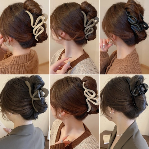 Pinza Per Capelli Grande Acrilico Onda Croce Geometrico Tenuta Forte Tinta Unita Opaco Antiscivolo Accessorio Per Acconciatura