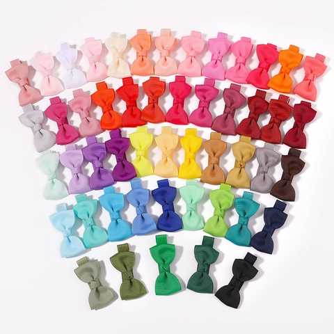 Grosgrain Ribbon Bow Hair Clips Alligator Clips Handmade Candy Color Girl Toddler Kid Hair Accessory Sweet Solid Styling
