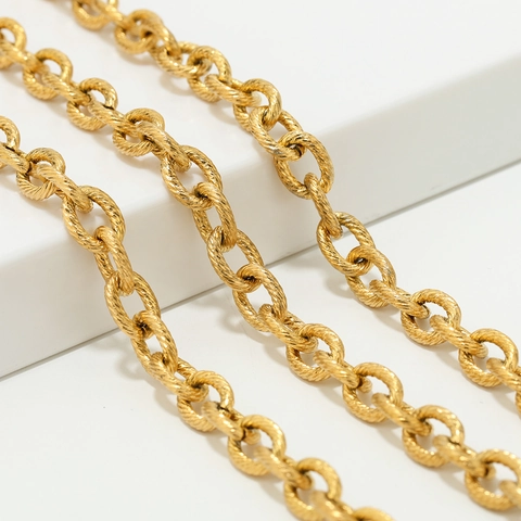 Stainless Steel Rope Chain Twist Link DIY Jewelry Making Accessories Hip Hop Punk Style Vacuum Plating Color Retention