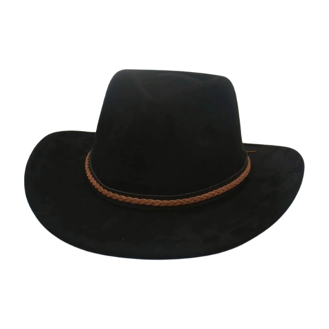 Cappello Da Cowboy Western Vintage Per Donna Uomo Ecopelle Fedora A Tesa Larga Con Fascia In Corda Intrecciata