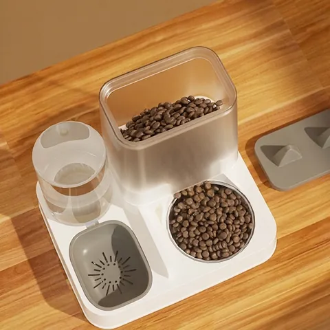 Automatischer Fressnapf Und Wasserspender Schwerkraftspender Mit Edelstahlnapf Trocken Nass Trennung Für Katzen Kleine Hunde