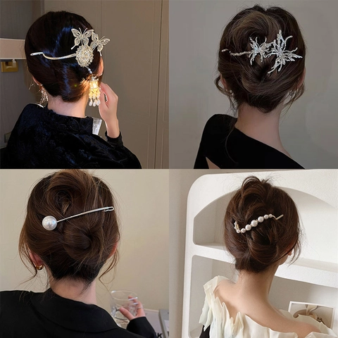 Pinzas Para El Cabello Elegantes De Metal Líquido Aleación Rhinestone Perla Artificial Mariposa Estrella De Mar Horquillas Estilo Coreano