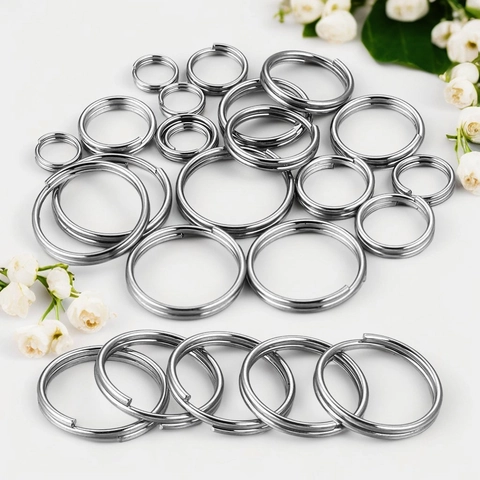Stainless Steel Split Rings Spiral Jump Rings For DIY Jewelry Making Keychain Connectors Waterproof Hardware Accessories
