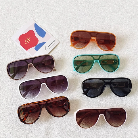 Occhiali Da Sole Aviator Oversize Montatura Resina Protezione UV400 Lenti Sfumate Asta Larga Moda Shield Uomo Donna