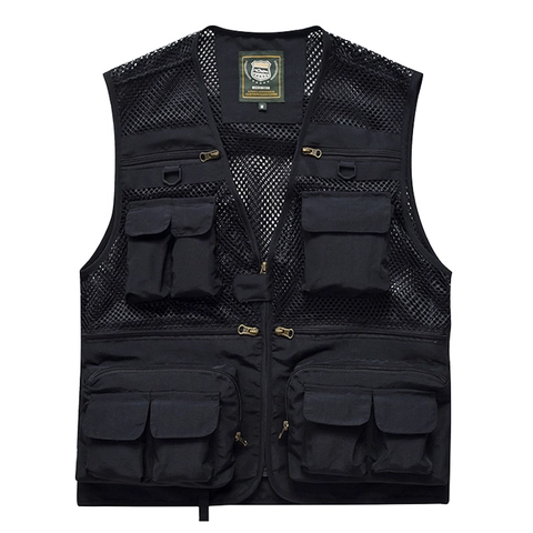 Gilet da Pesca in Rete ad Asciugatura Rapida da Uomo Leggero Multitasche Outdoor Fotografia Traspirante Casual Cargo Giacca Senza Maniche