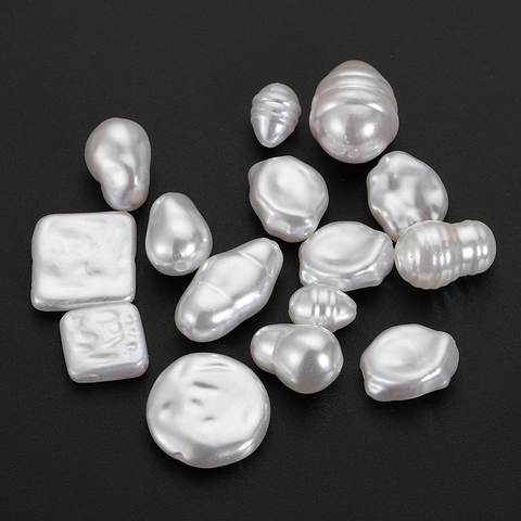 Künstliche Perle Di Imitazione Barocche Irregolari Materiale ABS Accessori Per Gioielli Fai Da Te Per Collana Bracciale Orecchini Bianco Lucentezza