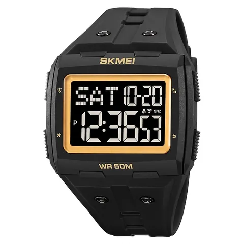 Classic Square Outdoor Sports Digital Watch For Men Waterproof Multi-Functional LED Luminous Alarm Camouflage Military Watch