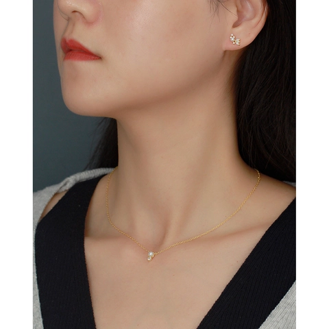 Artificial Pearl And Zircon Pendant Necklace 925 Sterling Silver Clavicle Chain For Women Dainty Simple Fashion Jewelry
