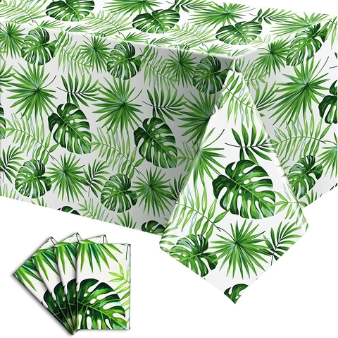 Tropisches Hawaii Flamingo Palmblatt Party Geschirr Plastik Tischdecke Pappteller Tassen Servietten Für Geburtstags Dekorationen