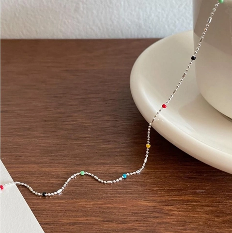 Collana In Argento Sterling 925 Con Perle Colorate Arcobaleno Pendente Cuore Irregolare Gioielli Per Donna