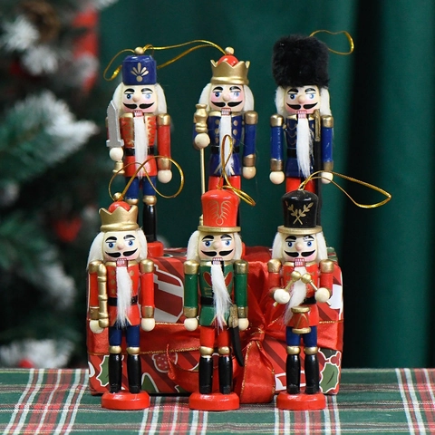 Ornamenti Appesi Soldato Schiaccianoci Legno Dipinto A Mano Decorazioni Albero Di Natale Decorazione Casa Stile Britannico Classico