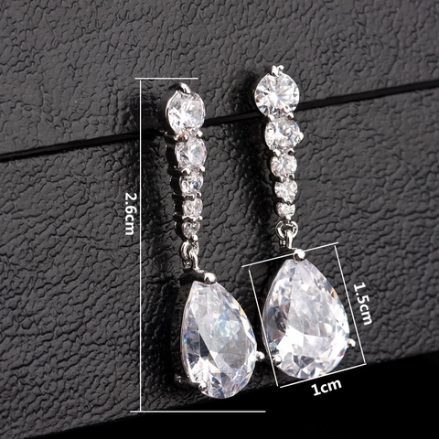 Teardrop Drop Ohrringe Kupfer Mit Klarem Zirkonia Und Silbernem Ohrstecker Damen Vintage Mode Elegant Party