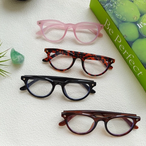 Gafas De Sol Cat Eye Para Mujer Moda Retro Montura De PC Remaches Metálicos En Forma De Corazón Protección UV