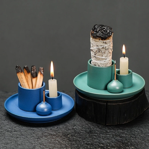 Ceramic Incense Holder For Sage Palo Santo And Candle Multi Functional Nordic Zen Style Atmosphere Home Decor