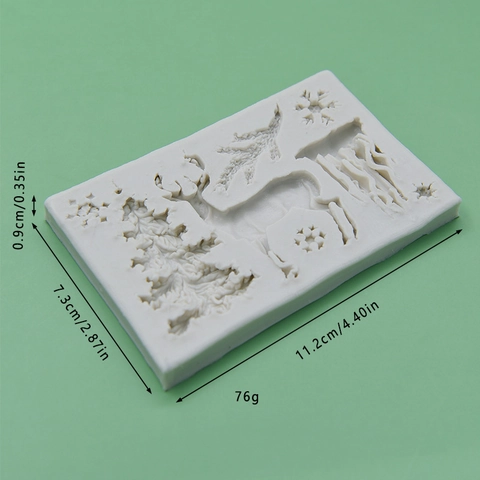 Molde De Silicona De Navidad Árbol Reno Copo De Nieve Para Decoración De Pasteles Fondant DIY Repostería Jabón