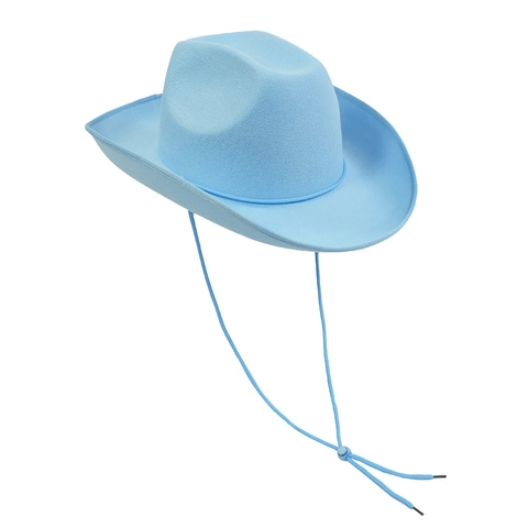 Western Cowboy Hat Polyester Felt Wide Brim With Adjustable Drawstring For Party Performance Costume Unisex Accessories