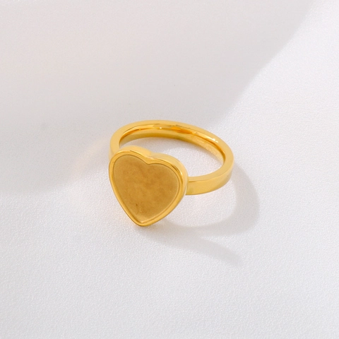 Anillo De Acero Inoxidable Con Forma De Corazón Joyería De Dedo De Moda Minimalista Para Mujer