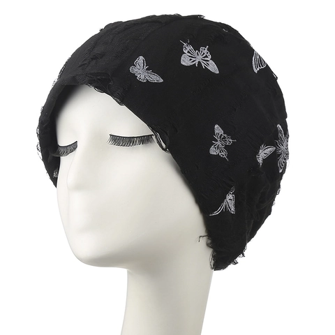 Gorro Slouchy Beanie de Mujer Mariposa Invierno Cálido Resistente al Viento Punto Envoltura de Cabeza Moda Gorra Pullover