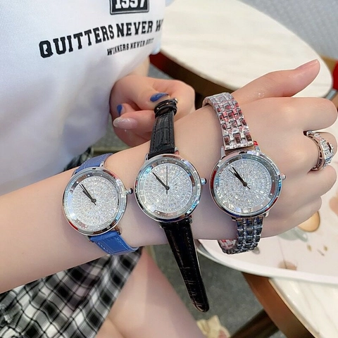 Luxury Women Quartz Watch With Full Rhinestone Dial Alloy Case Waterproof Elegant Fashion Wristwatch For Lady