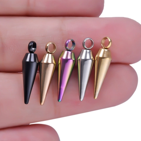 Collier À Pendentif Conique En Acier Inoxydable Bijoux Géométriques Minimalistes Pour Femmes Placage Sous Vide Poli