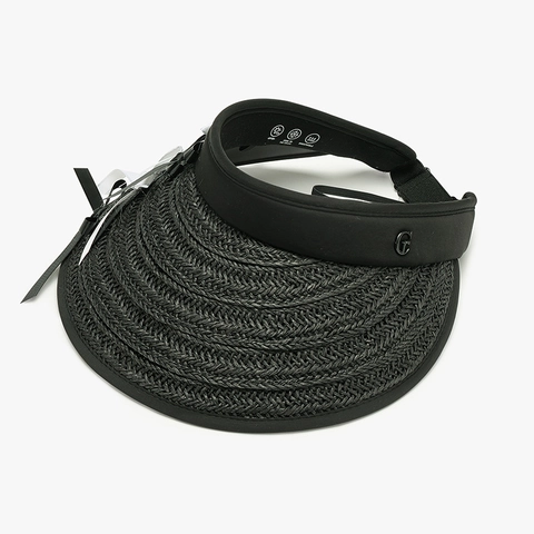 Cappello Visiera Donna Paglia Pieghevole Protezione UV UPF 50 Tesa Larga Traspirante Cappello Da Spiaggia Con Fiocco