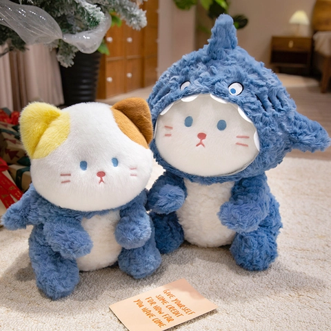 Shark Cat Plüschtier Weiches Stofftier Crossover Kostüm Puppe Dekorative Home Accent Geschenk