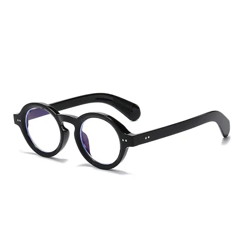 Vintage Round Frame Sunglasses For Women Men Plastic Anti Blue Light Lenses UV400 Trendy Eyewear Personal Ins Style