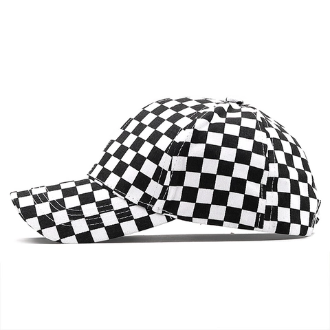 Berretto da Baseball Vintage a Scacchiera in Cotone Protezione Solare Trucker Hat Unisex Casual Plaid Outdoor Regolabile Parasole