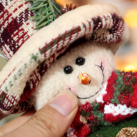 Weihnachtsanhänger Karierte Weihnachtsmann Schneemann Puppen Strickfilz Plüsch Feiertag Baum Heimdekoration