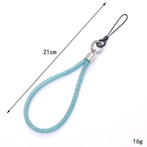 Funkelnde Strass Handy Lanyard Kurzes Handgelenkband Anti-Verlust Luxus Kristall Handykette Für Damen