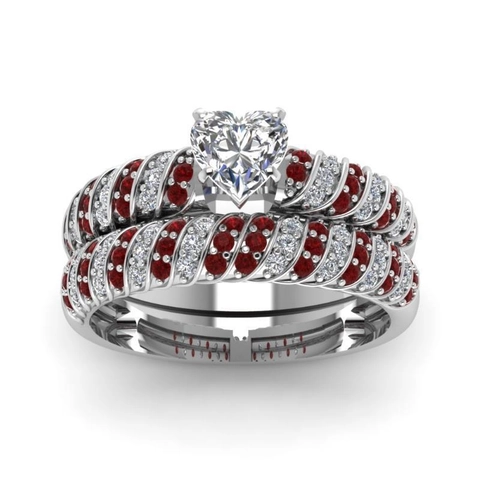 Heart Cubic Zirconia Stackable Alloy Rings Twist Rope Band Micro Pave Wedding Engagement Jewelry For Women Sparkling