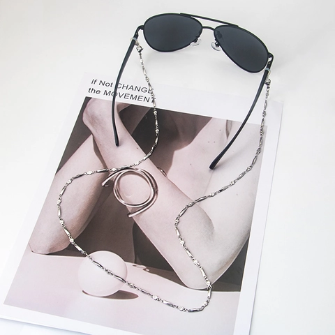 Stainless Steel Eyeglasses Chain Rhinestone Anti Slip Sunglasses Strap Holder Cord Decorative Fashion Eyewear Accessory