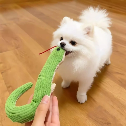 Corduroy Squeaky Snake Pet Toy Plush Durable Chew Toy Interactive Molar Boredom Relief For Small Medium Dogs Cats