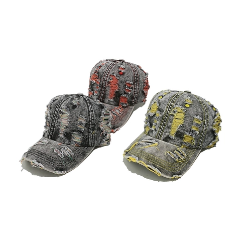 Casquette De Baseball En Coton Lavé Délavé Style Streetwear Rétro Unisexe Chapeau Réglable Denim