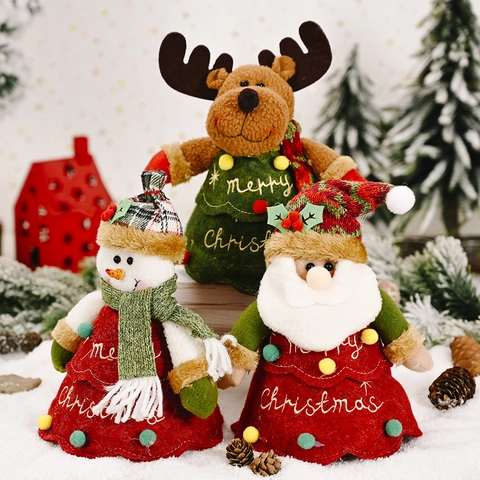 Bolsa De Regalo Navidad Forma Árbol Tela No Tejida Fieltro Bordado Merry Christmas Decoración Fiesta
