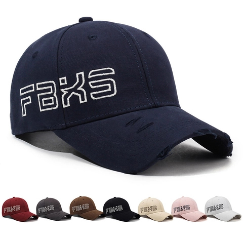 Distressed Cotton Baseball Cap Embroidered Letters FBXS Outdoor Sunshade Casual Streetwear Adjustable For Men Women