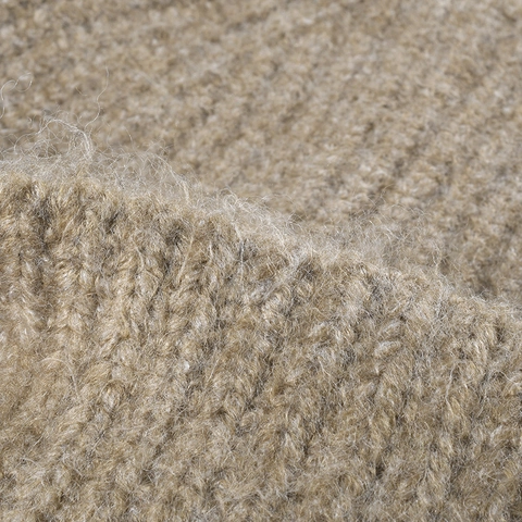 Bonnet En Tricot Nervuré Couleur Unie Chaud Épais Mélange De Laine Hiver Extérieur Bonnet À Revers Pour Femmes Élégant