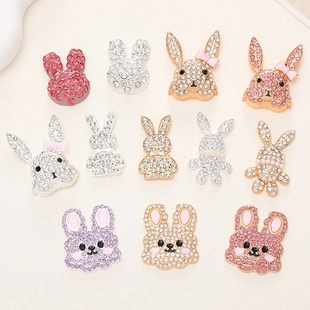 Süßer Cartoon Hase DIY Zubehör Legierung Strass Künstliche Perle Charm Für Schuhe Handyhülle Dekoration Süßer Hasenkopf Zubehör