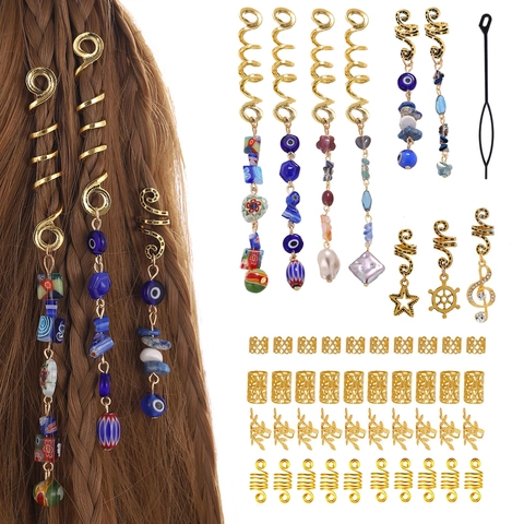 Joyas para el Cabello Trenzado de Aleación Anillos en Espiral Con Perla Artificial Strass Concha Estrella Nota Musical