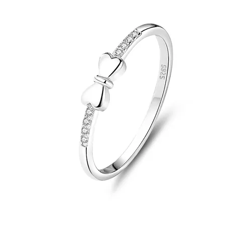 Bague En Argent Sterling 925 Design Nœud Micro Pavé Zircone Étincelant Bijou Élégant Pour Femmes