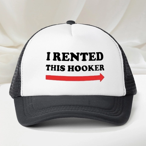 Trucker Hat Funny Slogan Print Mesh Baseball Cap Adjustable Polyester Sun Protection Casual Outdoor Headwear Men Women