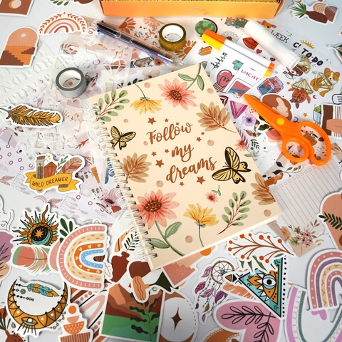 Suministros De Scrapbooking DIY Diario Bohemio Cuaderno Pegatinas Resaltadores Tijeras Pegamento Para Niños Niñas