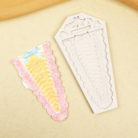 Dress Wedding Gown Human Body Torso Silicone Mold Lace Neckline DIY Fondant Cake Decoration Chocolate Crafting Accessory