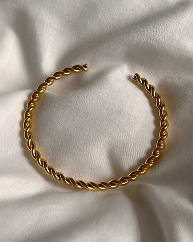 Minimalistische Gedraaide Open Armring 18K Verguld Roestvrij Staal Verstelbare Manchet Sieraden Voor Dames