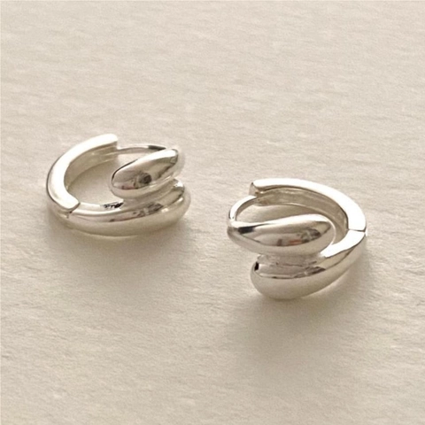 Orecchini A Doppio Cerchio Minimalisti Argento Sterling 925 Gioielli Geometrici Intrecciati Da Donna