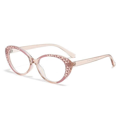 Cat Eye Anti Blue Light Glasses TR90 Frame Transparent Geometric Pattern Fashion Computer Eyewear For Women Men Trendy
