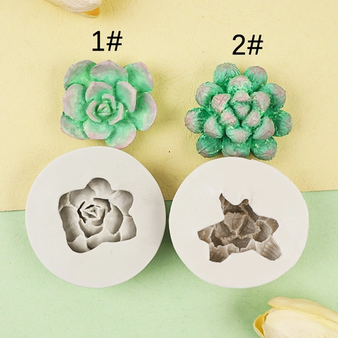 3D Succulent Vorm Siliconen Mal DIY Hars Ambacht Cake Bakken Chocolade Zeep Kaars Maken Tool