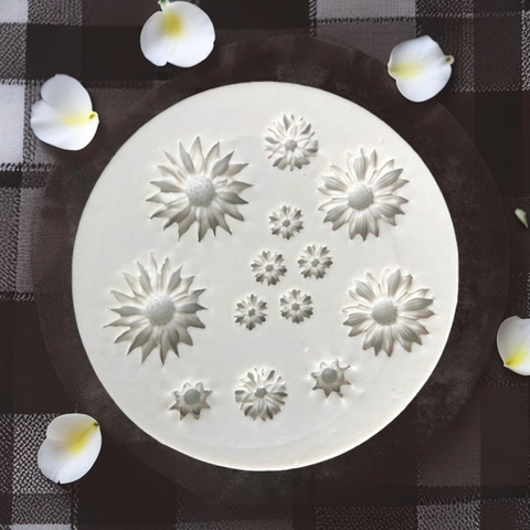 Gänseblümchen Sonnenblume Silikon Fondant Form Blume Schokolade Tortendeko DIY Backwerkzeug