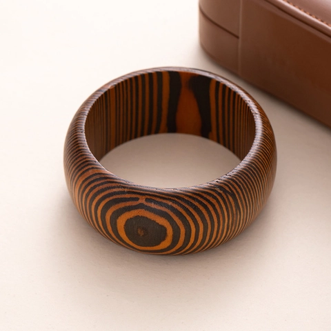 Bracciale In Legno Retro Bangle Legno Naturale Forma Geometrica Quadrata Rotonda Largo Grosso Artistico Vintage Gioielli Da Mano Per Donne